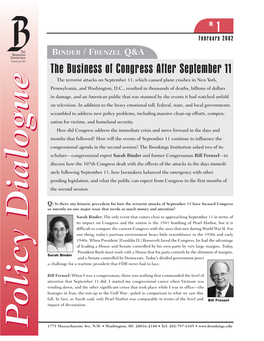 The Business of Congress After September 11