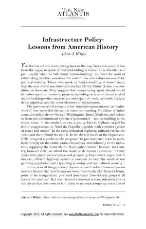 Infrastructure Policy: Lessons from American History Adam J