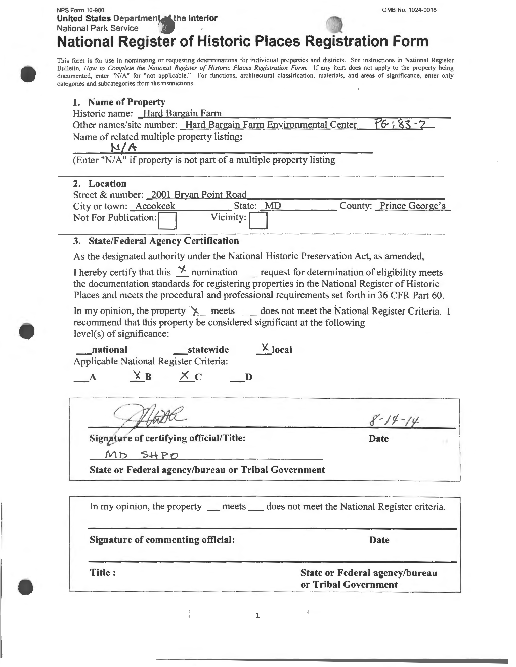 National Register of Historic Places Registration Form