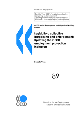 Legislation, Collective Bargaining and Enforcement: Updating the OECD Employment Protection Indicators”
