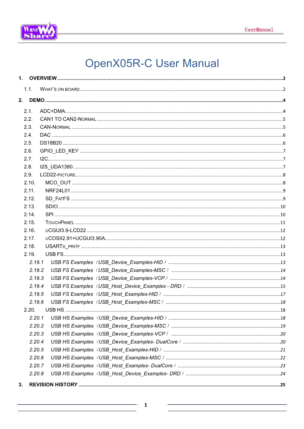 Openx05r-C User Manual