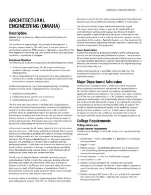 Architectural Engineering (Omaha) 1