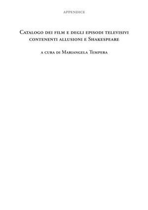 Catalogo Dei Film E Degli Episodi Televisivi Contenenti Allusioni E Shakespeare