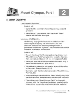 Mount Olympus, Part I