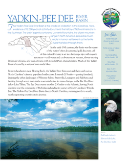 Yadkin-Pee Dee River Basin Is the Cradle of Civilization in the Carolinas