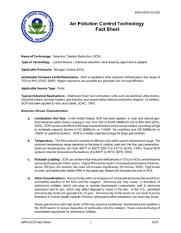 EPA—Air Pollution Control Technology Fact Sheet