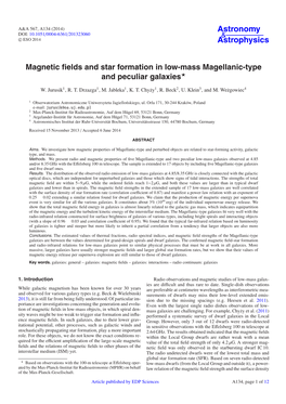 Magnetic Fields and Star Formation in Low-Mass Magellanic-Type and Peculiar Galaxies⋆
