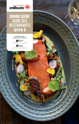 Dining Guide Guide Des Restaurants 2014