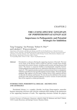 Chapter 2 the Lysine-Specific Gingipain Of