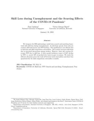 Skill Loss During Unemployment and the Scarring Effects of the COVID