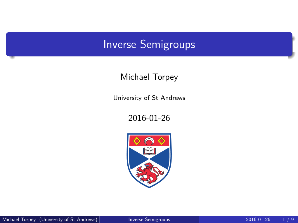 Inverse Semigroups