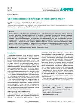 Skeletal Radiological Findings in Thalassemia Major