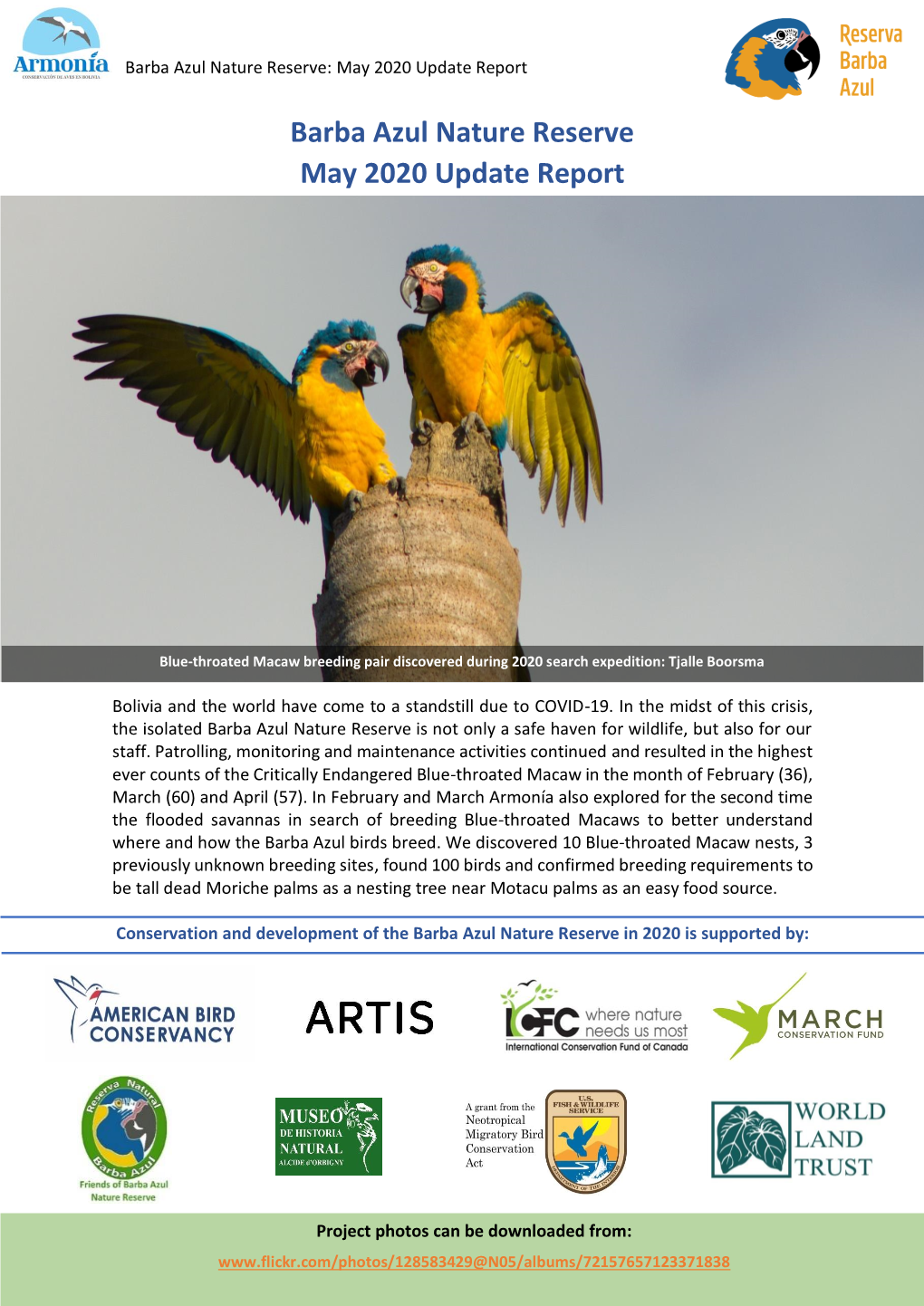 Barba Azul Nature Reserve May 2020 Update Report