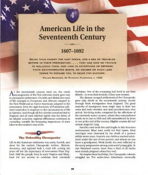 American Life in the Seventeenth Century