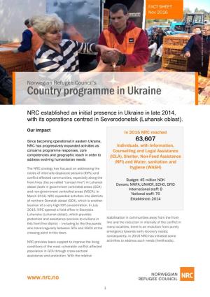 Country Programme in Ukraine