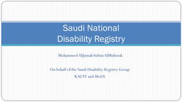 Saudi National Disability Registry