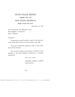 State Police Division Report