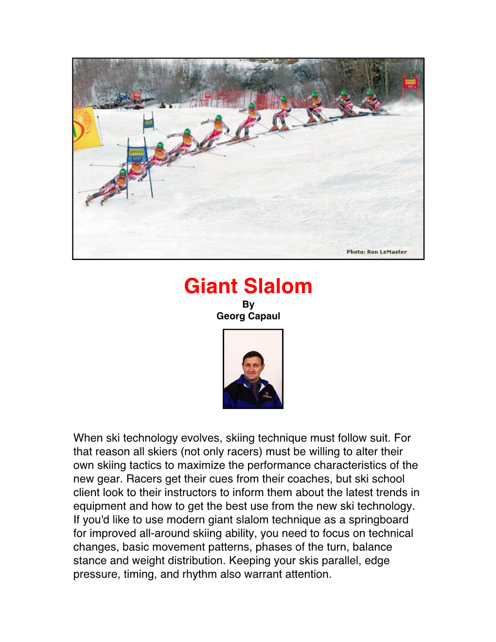 Giant Slalom by Georg Capaul