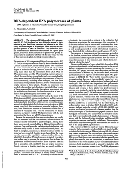 RNA-Dependent RNA Polymerases of Plants (RNA Replication in Eukaryotes/Cucumber Mosaic Virus/Template Preference) H