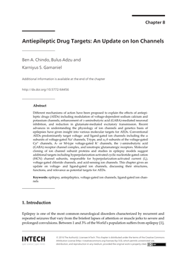 Antiepileptic Drug Targets: an Update on Ion Channels
