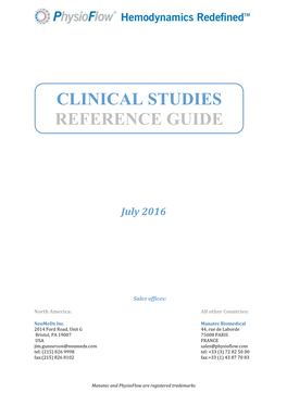 Clinical Studies Reference Guide