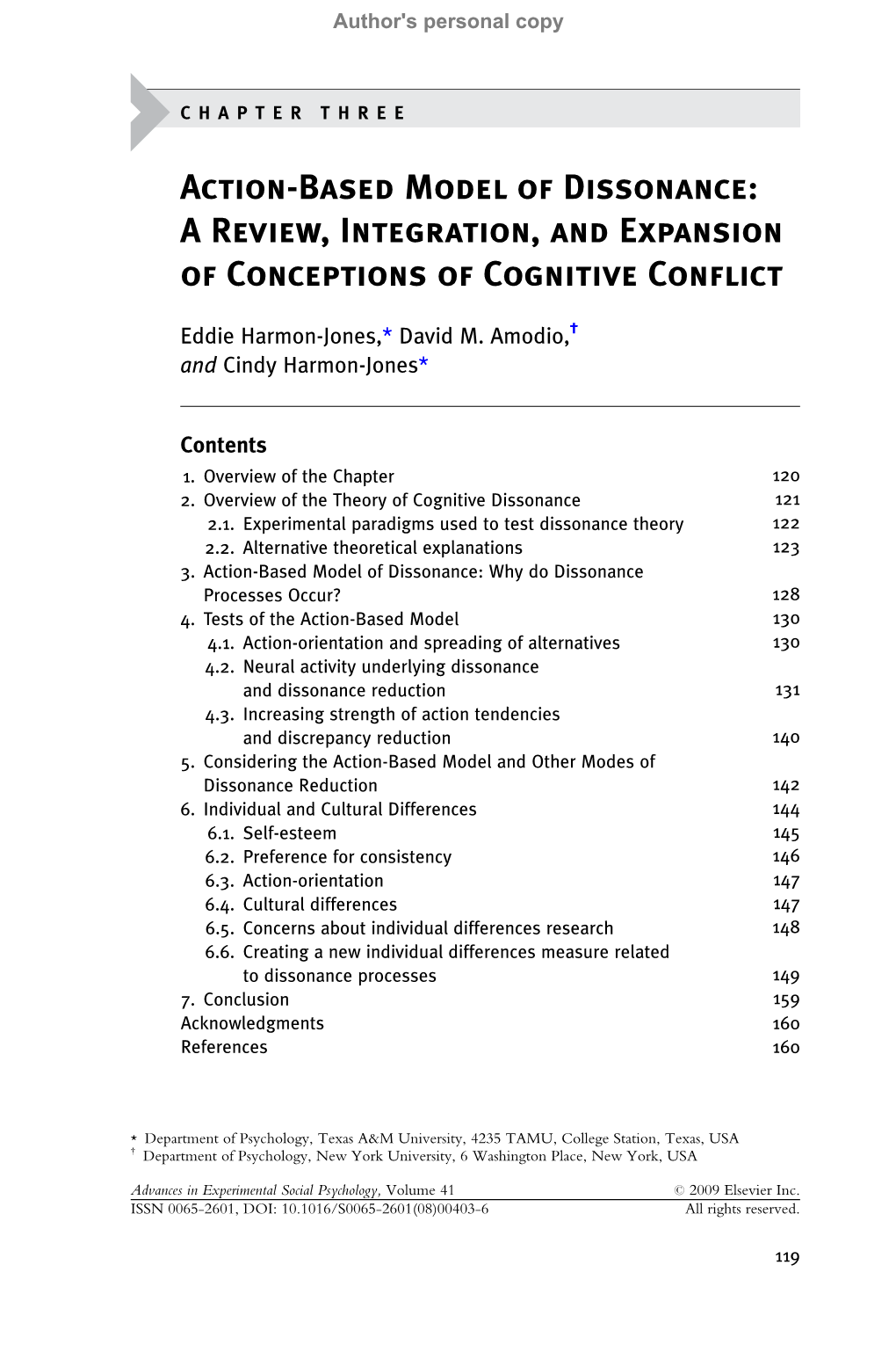 Action-Based Model of Dissonance: a Review, Integration, and Expansion of Conceptions of Cognitive Conflict