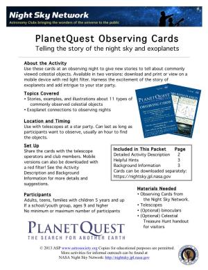 Planetquest Observing Cards