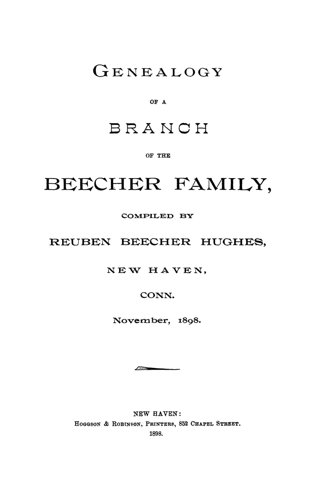 Genealogy of a Branch of the Beecher Family