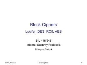 Block Ciphers Lucifer &