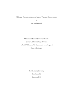 Molecular Characterization of the Injected Venom of Conus Ermineus