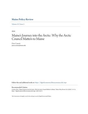 Why the Arctic Council Matters to Maine Dave Canarie James.Canarie@Maine.Edu