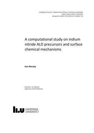A Computational Study on Indium Nitride ALD Precursors and Surface Chemical Mechanisms