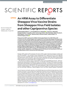 An HRM Assay to Differentiate Sheeppox Virus Vaccine