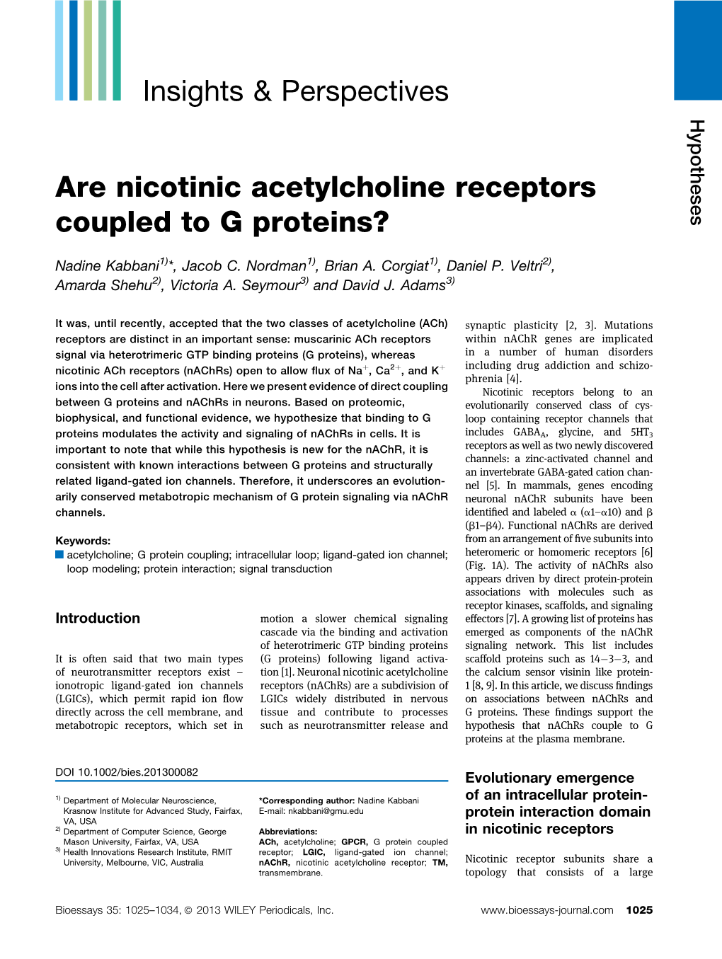 Are Nicotinic Acetylcholine Receptors Coupled to G Proteins?