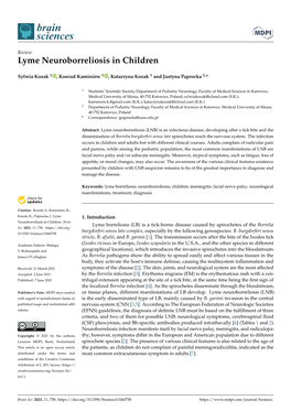 Lyme Neuroborreliosis in Children