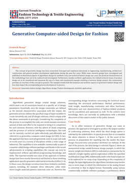 Generative Computer-Aided Design for Fashion