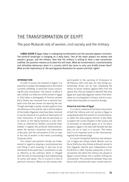 The Transformation of Egypt