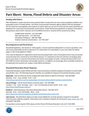 Storm, Flood Debris and Disaster Areas