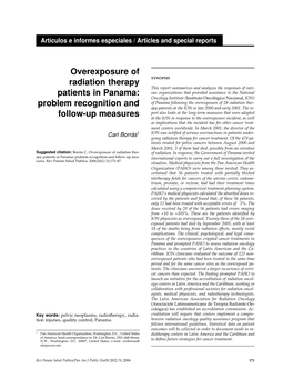Overexposure of Radiation Therapy Patients in Panama