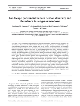 Landscape Pattern Influences Nekton Diversity and Abundance in Seagrass Meadows