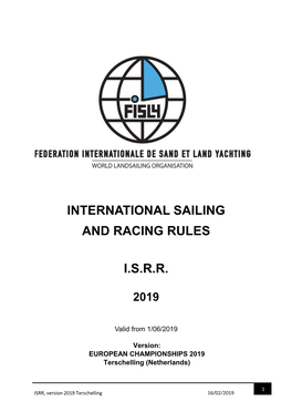 International Sailing and Racing Rules I.S.R.R