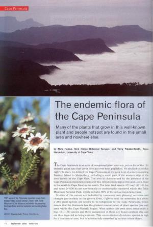The Endemic Flora of the Cape Peninsula
