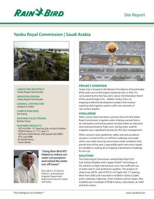 Site Report Yanbu Royal Commission | Saudi Arabia