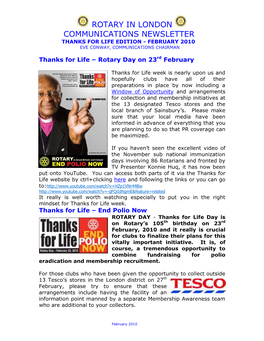 Thanks for Life – End Polio