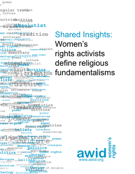 Shared Insights: Women's Rights Activists Define Religious Fundamentalisms Culture Power Beliefs Culture Violent