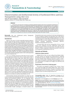Characterization and Antibacterial Activity of Synthesized Silver And