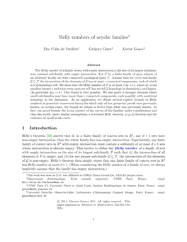 Helly Numbers of Acyclic Families∗