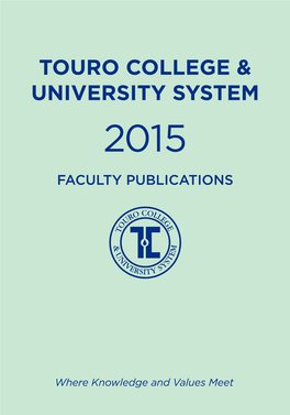 2015 Touro College & University System Faculty Publications