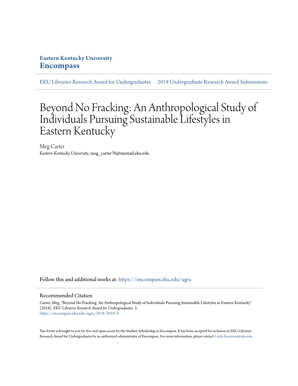 Beyond No Fracking: an Anthropological Study of Individuals