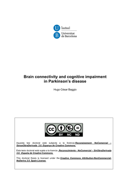 Brain Connectivity and Cognitive Impairment in Parkinson's Disease